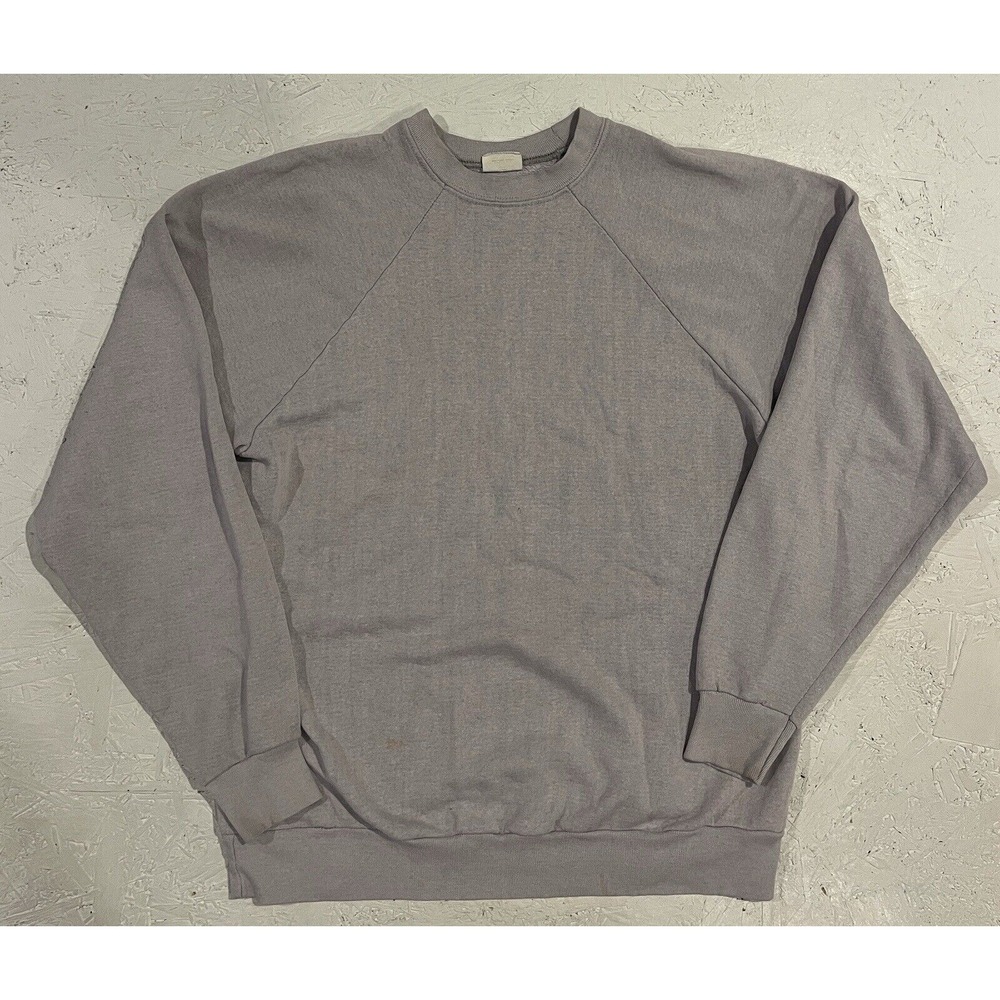 Vintage Sun Sportswear Beach‎ Crewneck Sweatshirt Blank Mens L Gray Pullover 80s